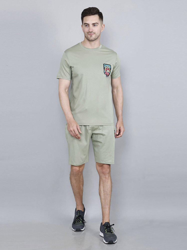 Mens Sagegreen Tencel Fabric Co-ord Set