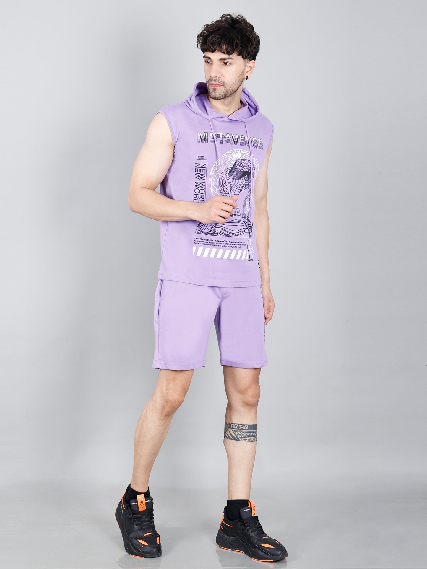 Mens's Trendy Lavender Co-Ord Set