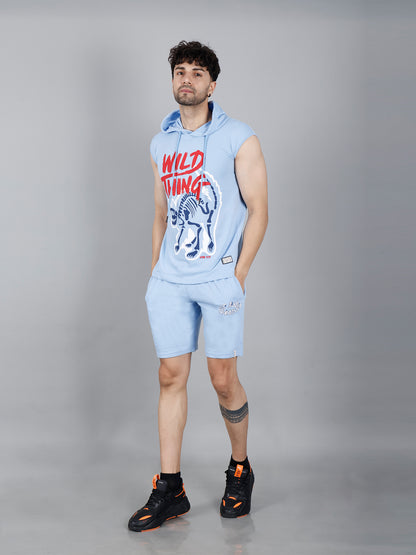 Mens's Trendy Sky Blue Co-Ord Set