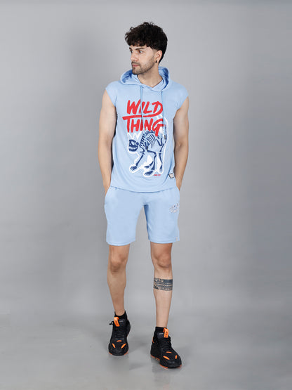 Mens's Trendy Sky Blue Co-Ord Set