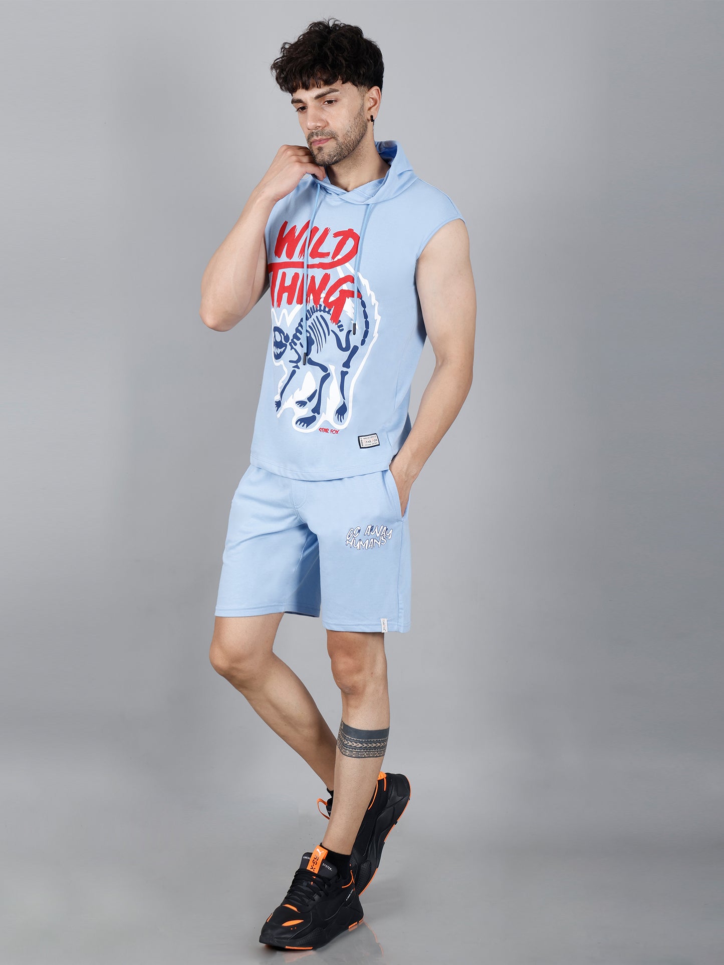 Mens's Trendy Sky Blue Co-Ord Set