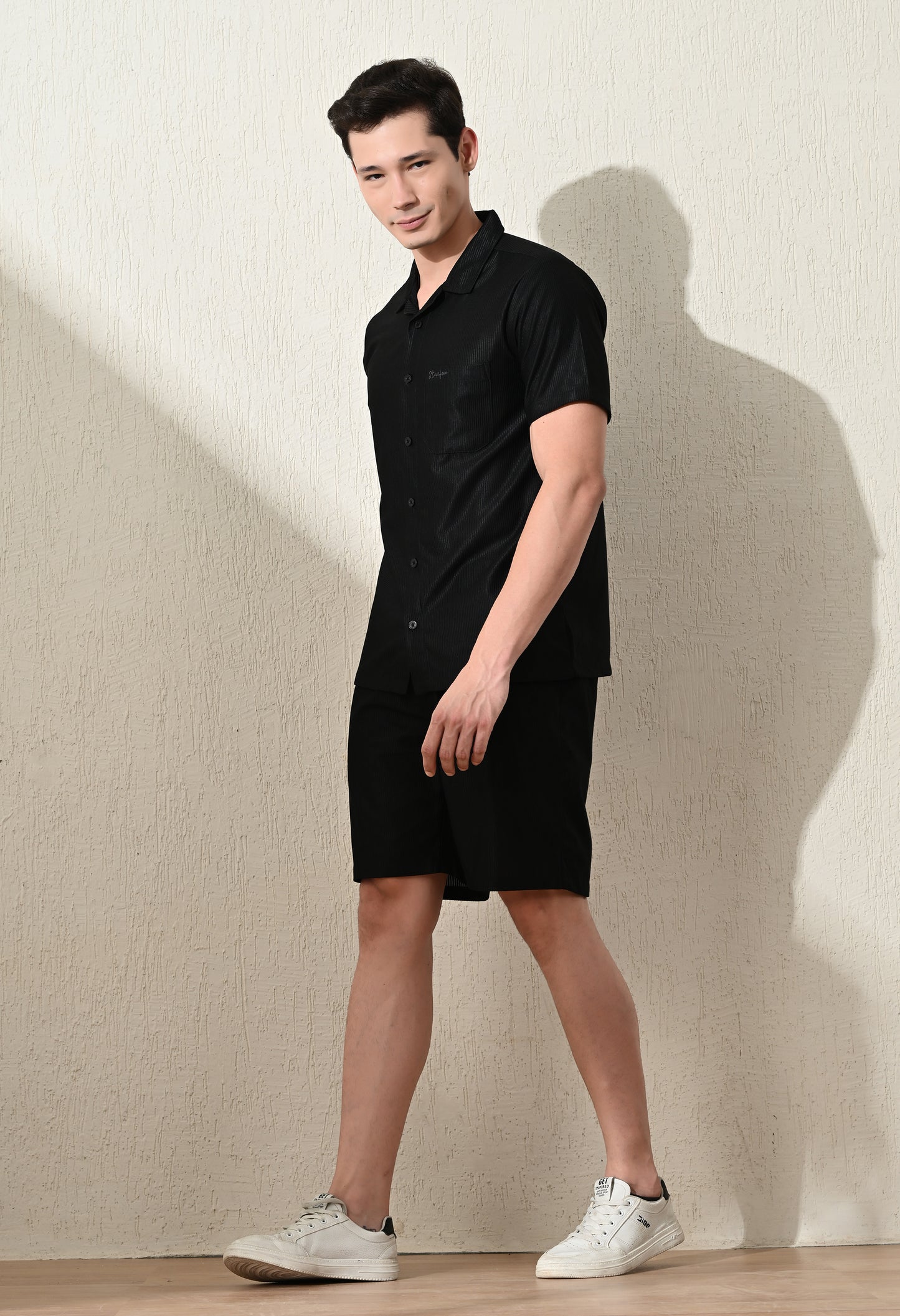 Mens Self Textured CO-Ord Set