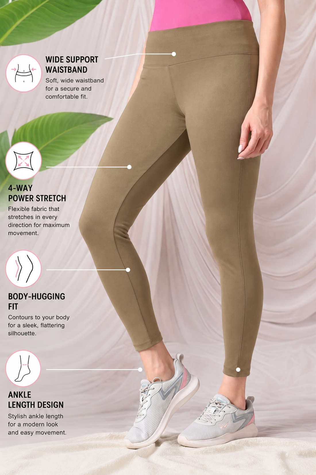 Womens Tights - Khakhi