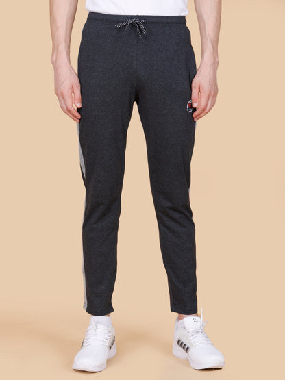 Charcoal Track Pant With Contrast Panels