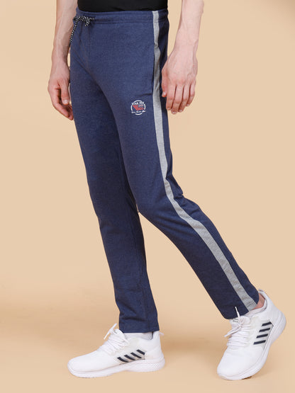 Blue Track Pant With Contrast Panels