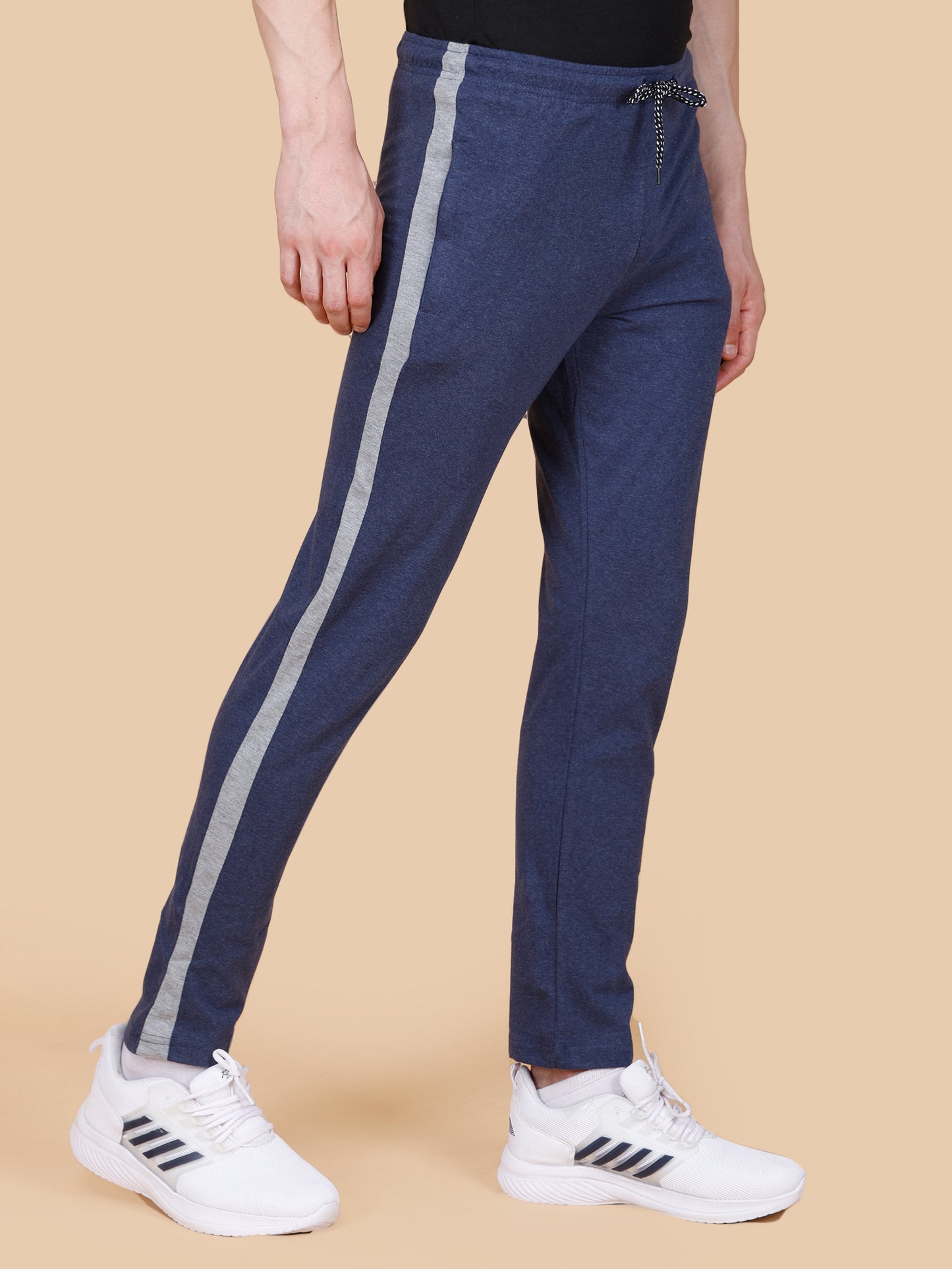 Blue Track Pant With Contrast Panels