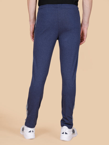 Blue Track Pant With Contrast Panels