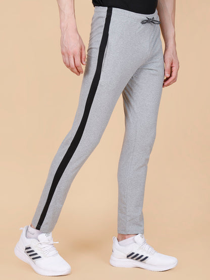 Light Grey Track Pant With Contrast Panels