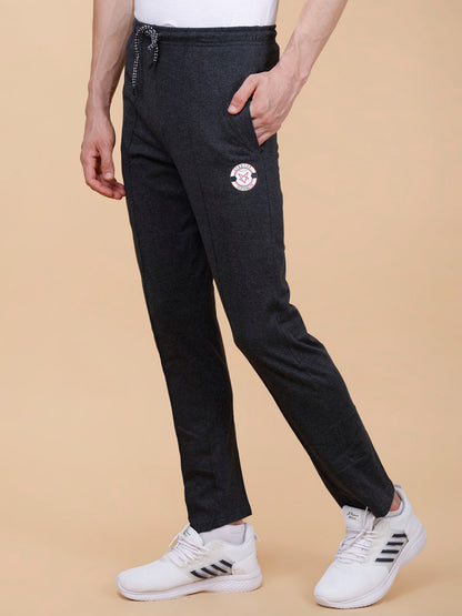 Charcoal Track Pant With Pleats