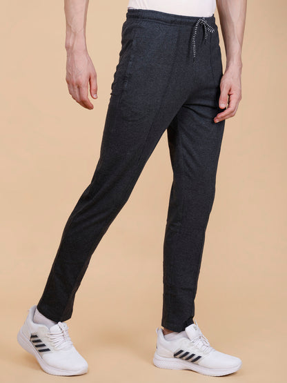 Charcoal Track Pant With Pleats