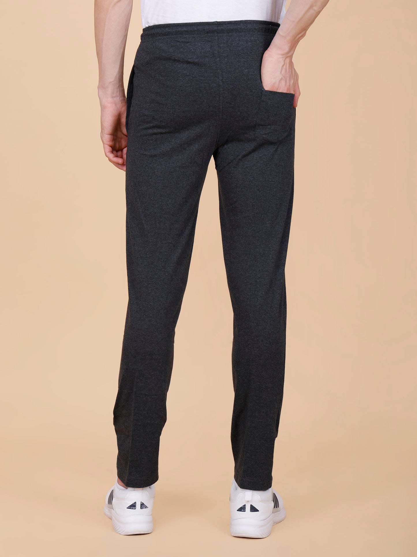 Charcoal Track Pant With Pleats