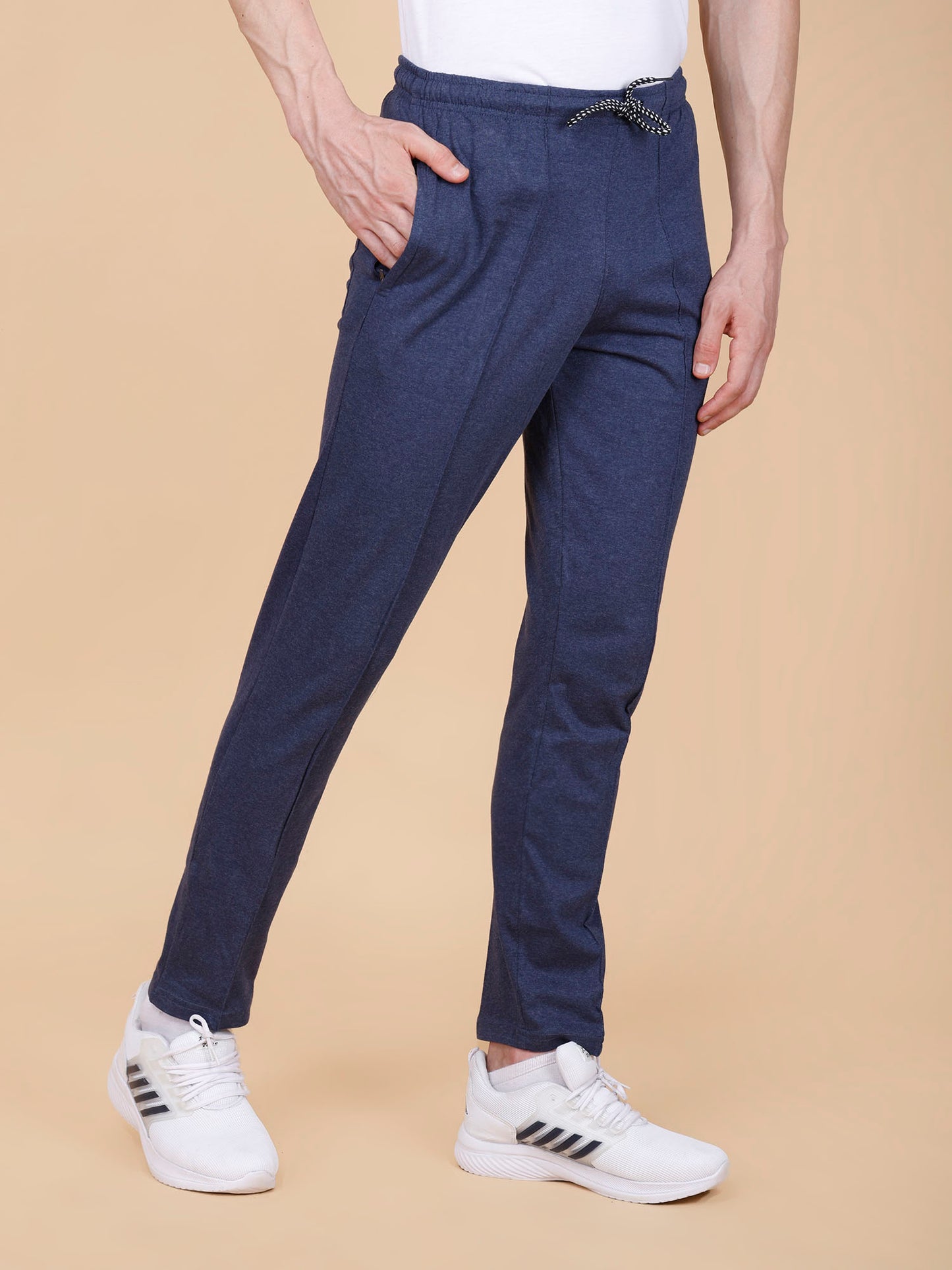 Blue Track Pant With Pleats