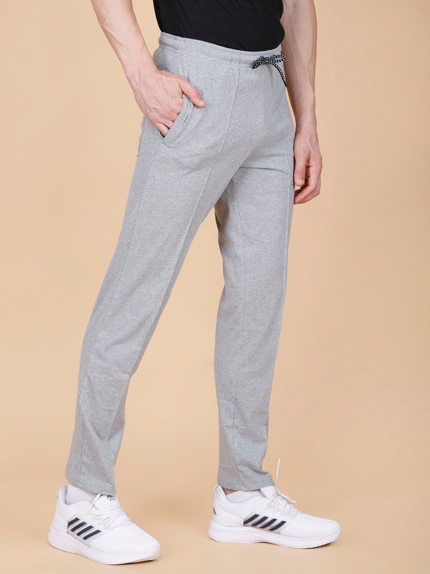 Light Grey Track Pant With Pleats