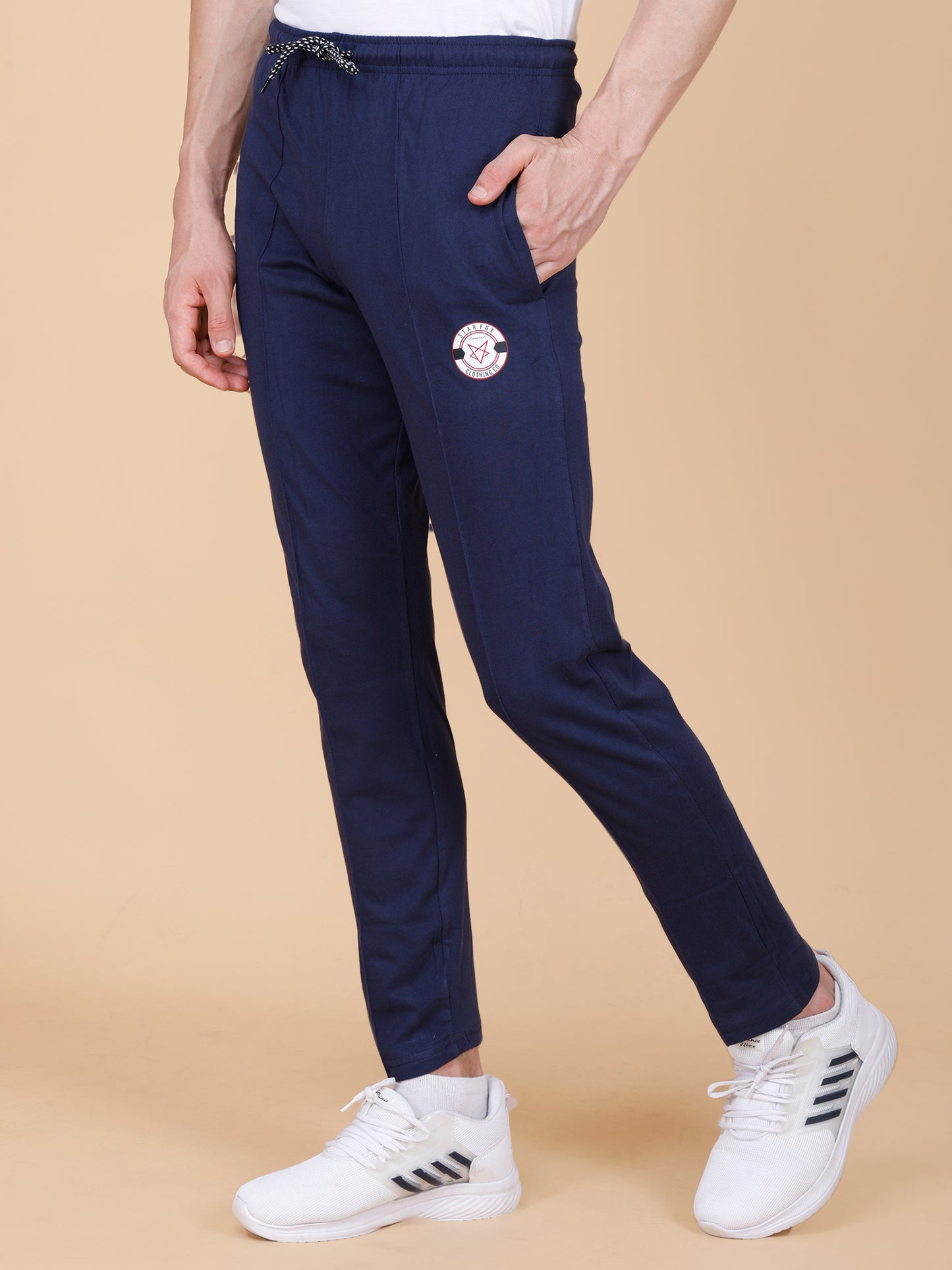 Navy Track Pant With Pleats