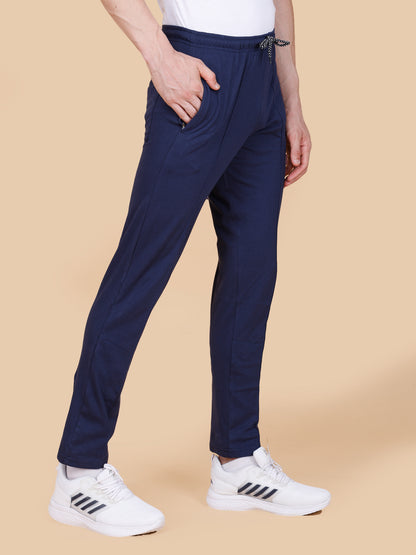 Navy Track Pant With Pleats