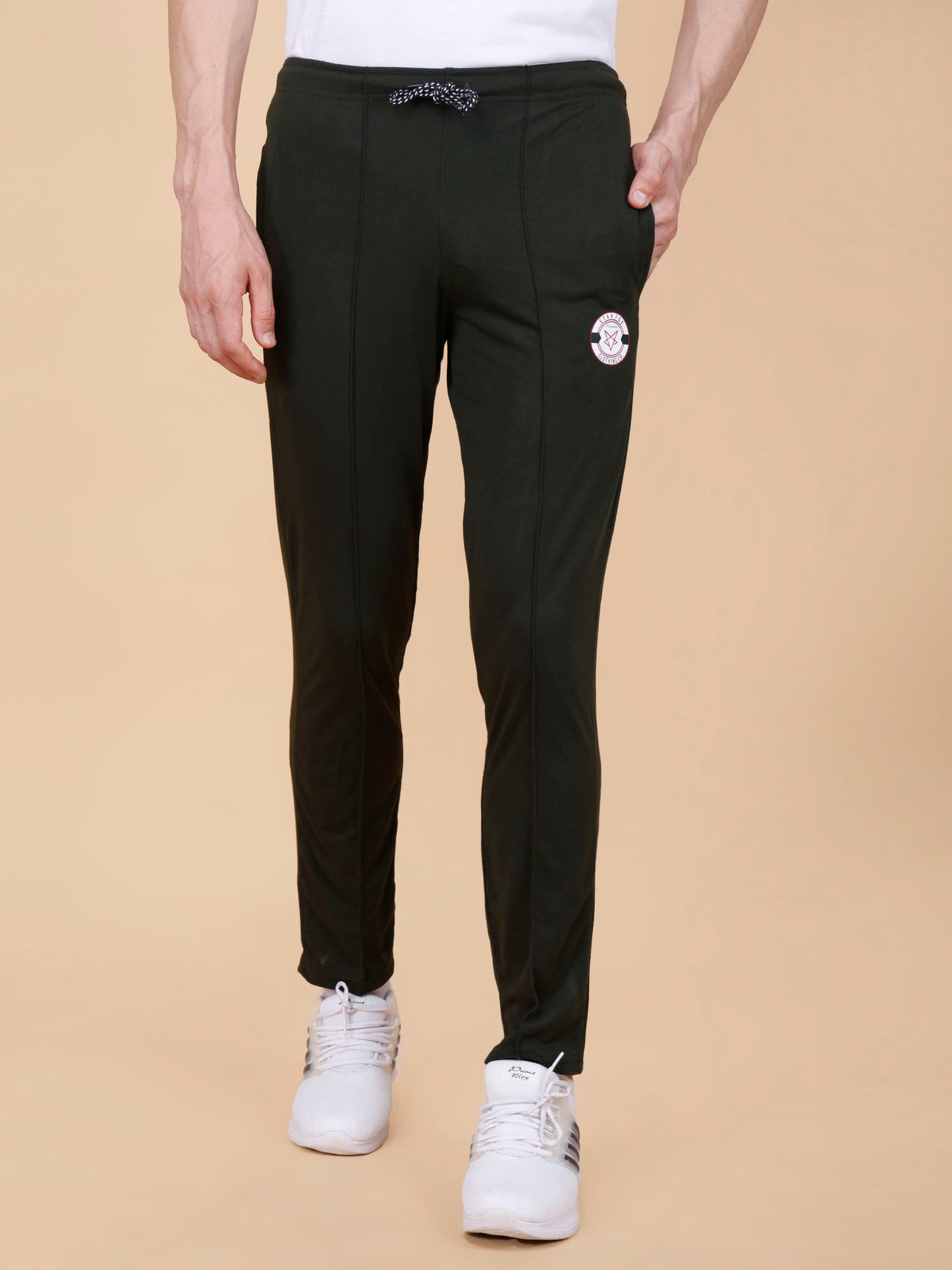 Olive Track Pant With Pleats