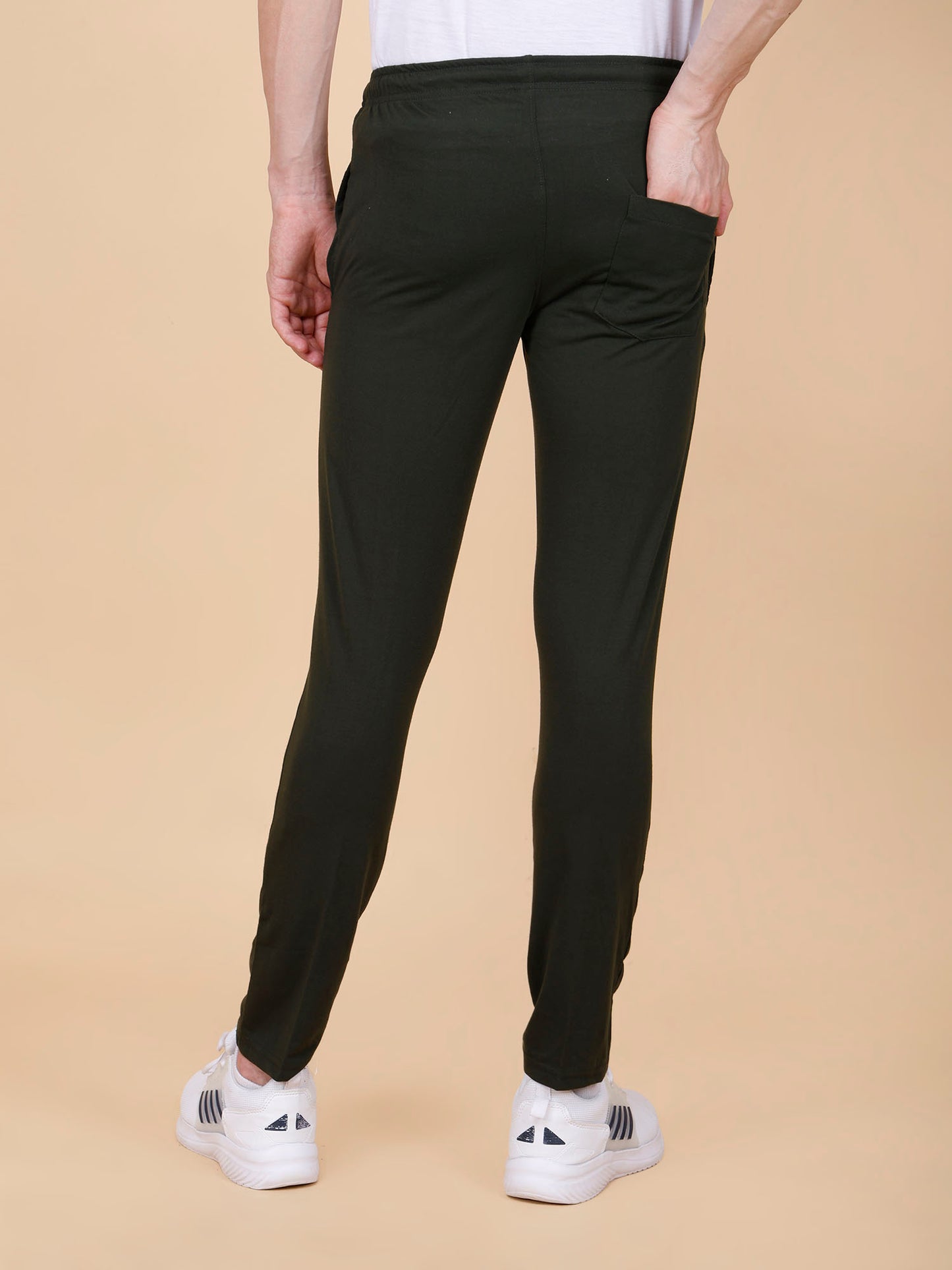 Olive Track Pant With Pleats