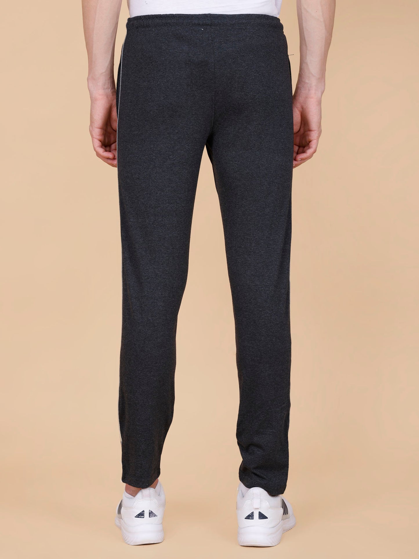 Charcoal Track Pant With Contrast Pipping