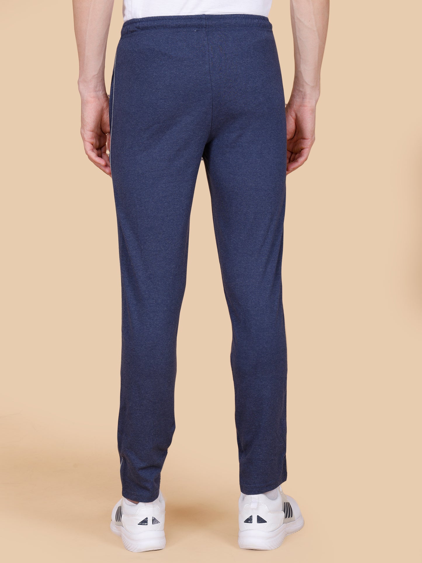 Blue Track Pant With Contrast Pipping