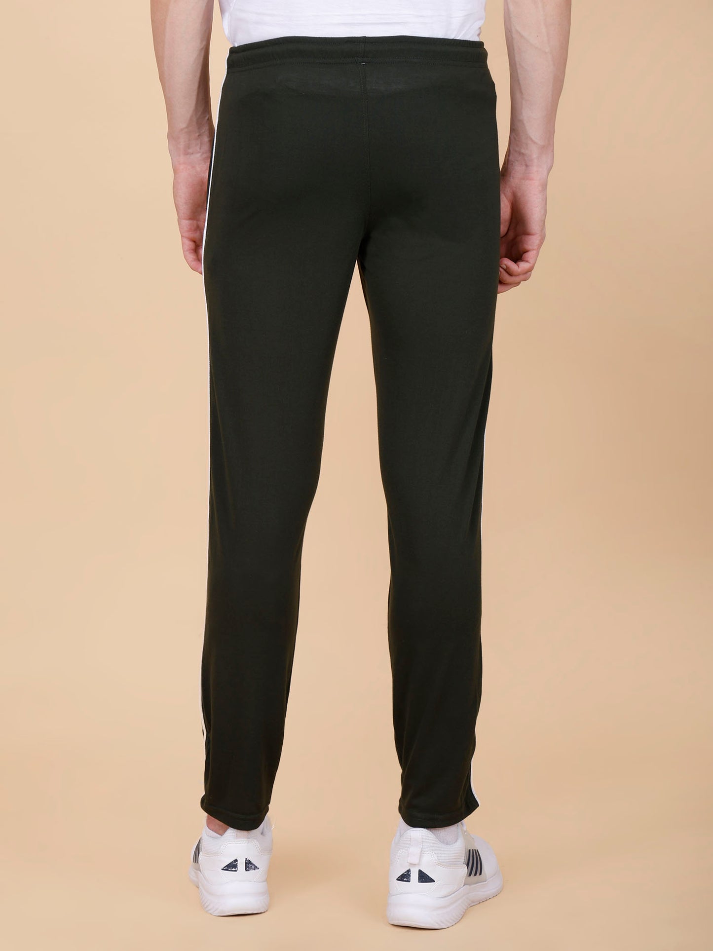 Olive Track Pant With Contrast Pipping