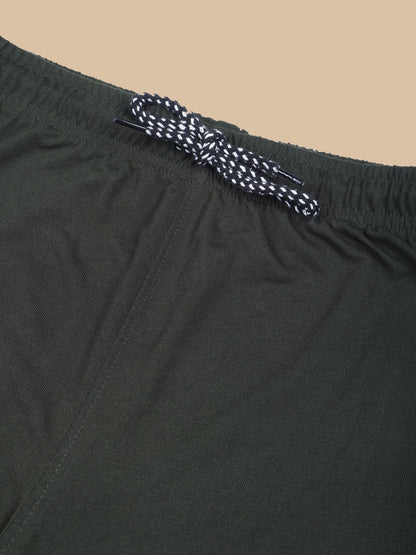 Olive Track Pant With Contrast Pipping