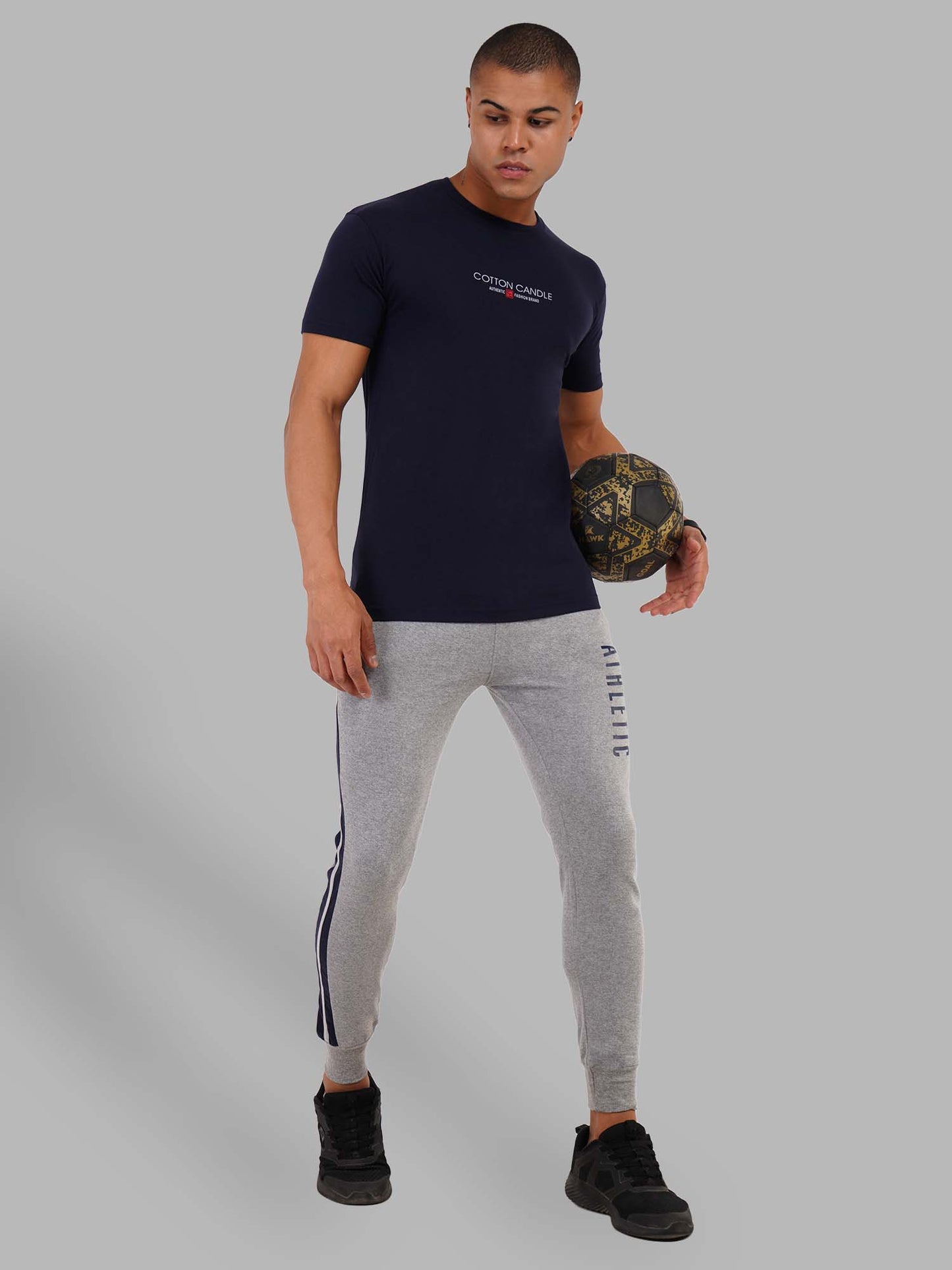 Light Grey Jogger With Contrast Panels