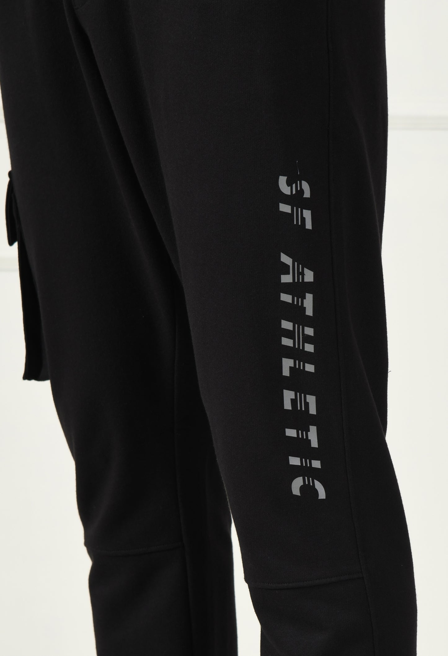 Black Cargo Pant with Reflective Print