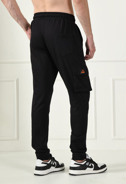 Black Cargo Pant with Reflective Print