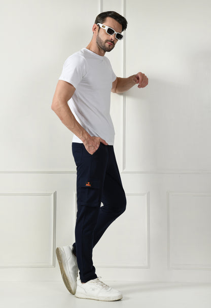 Navy Cargo Pant with Reflective Print