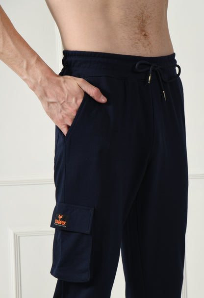 Navy Cargo Pant with Reflective Print