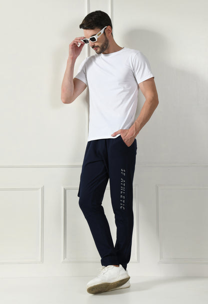 Navy Cargo Pant with Reflective Print