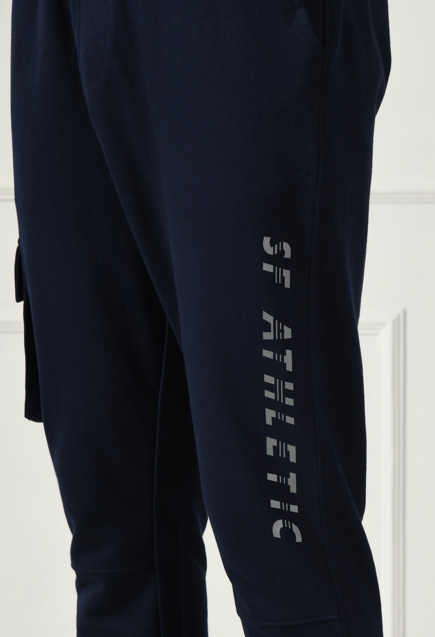 Navy Cargo Pant with Reflective Print