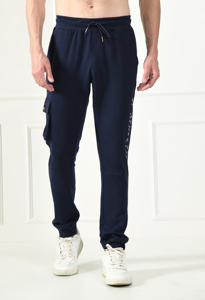 Navy Cargo Pant with Reflective Print