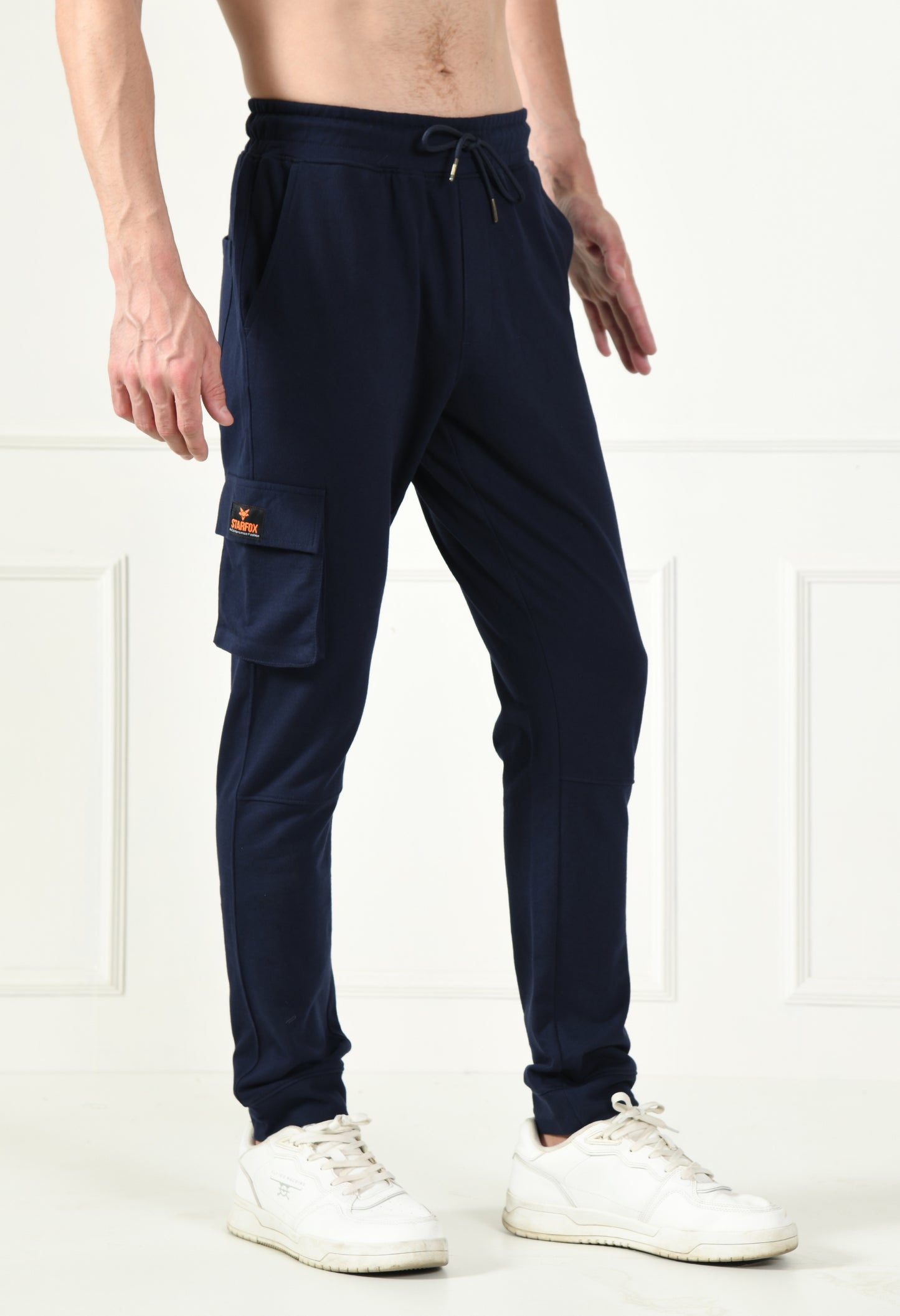 Navy Cargo Pant with Reflective Print