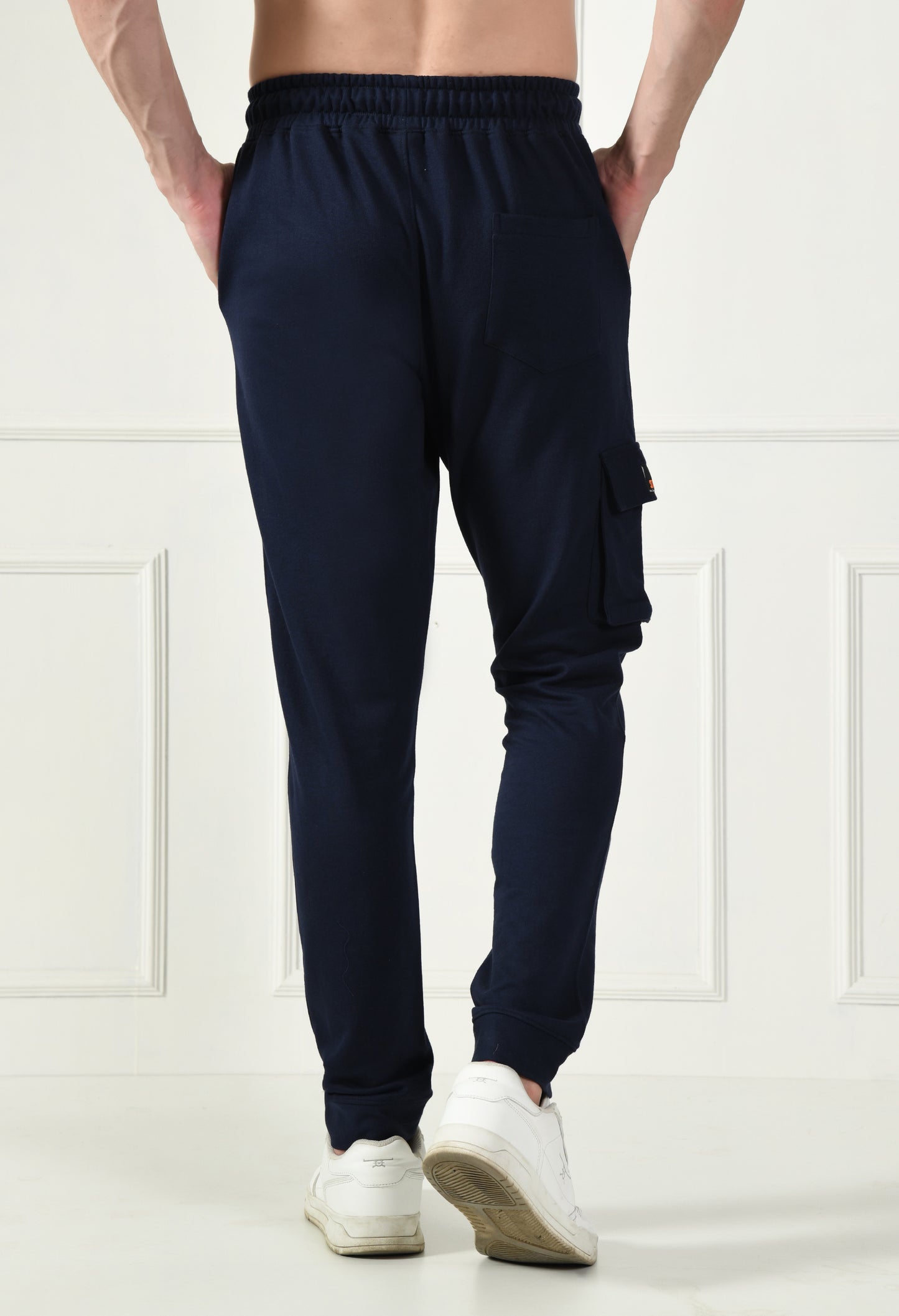 Navy Cargo Pant with Reflective Print