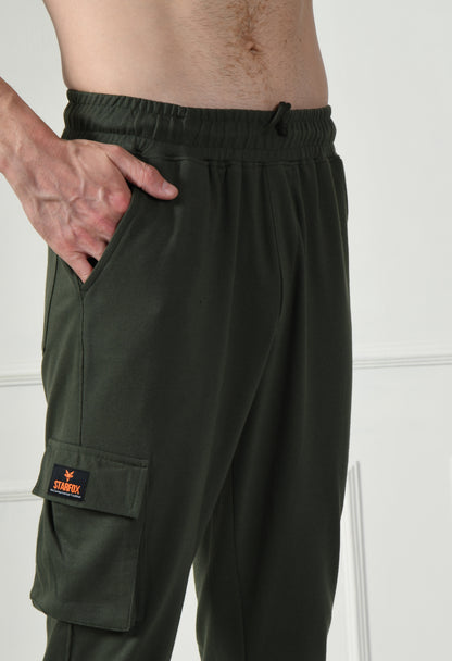 Olive Green Cargo Pant with Reflective Print