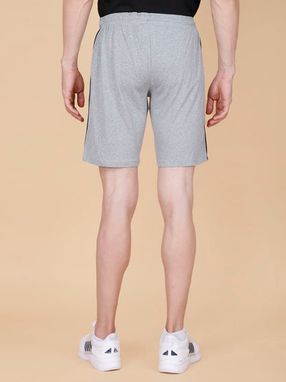 Mens Grey Shorts with Contrast Pipping and HD Print