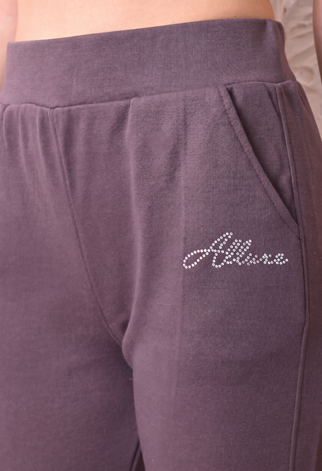 Women Solid High-Rise Fit and Flared Trousers - Mauve