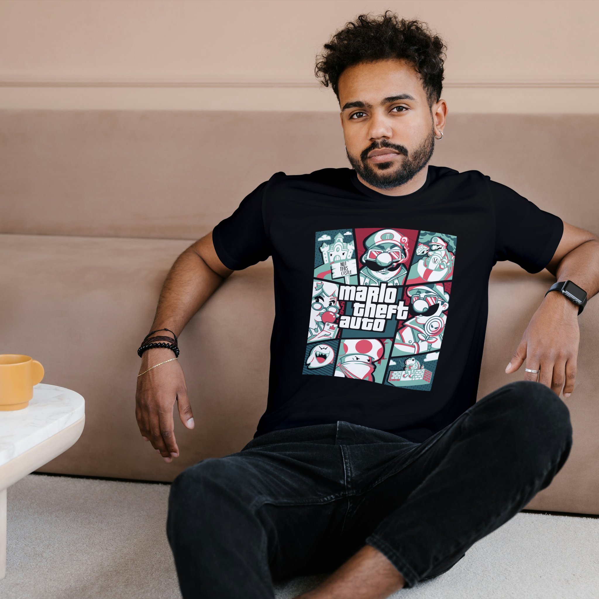 Mario Print Oversized T-Shirt