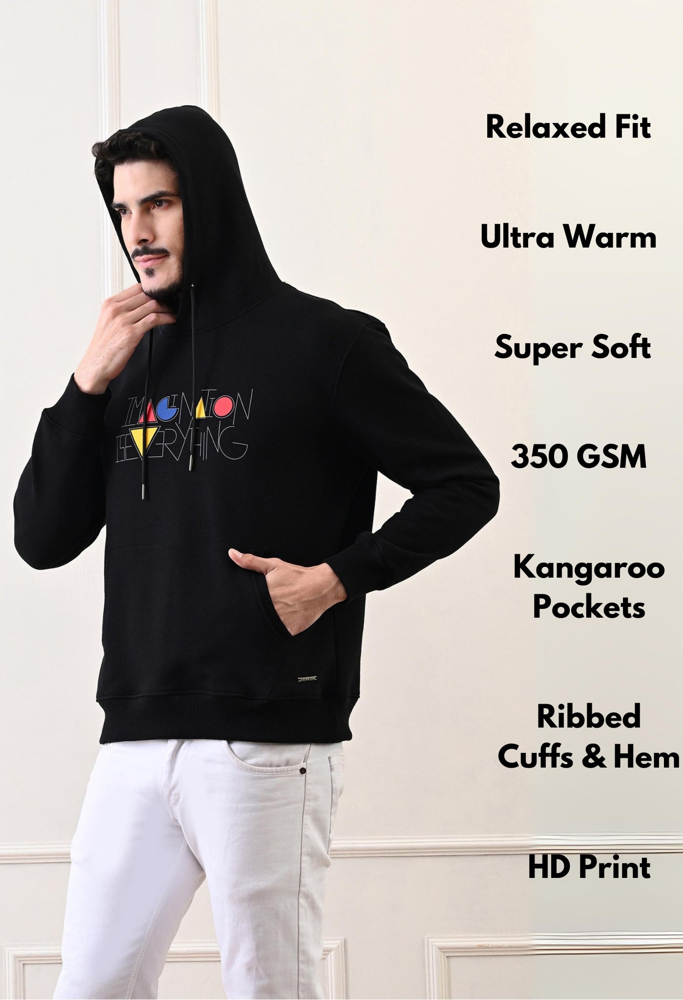 Men's Relaxed Fit Hooded Fleece Sweatshirt