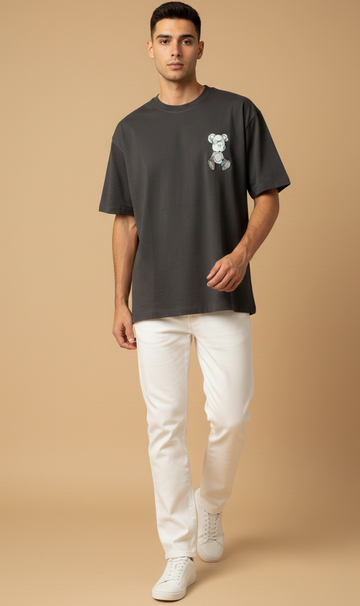 Mens Oversized T-Shirt Print  (Teddy)