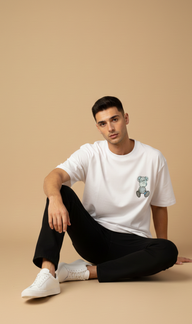 Mens Oversized T-Shirt Print  (Teddy)
