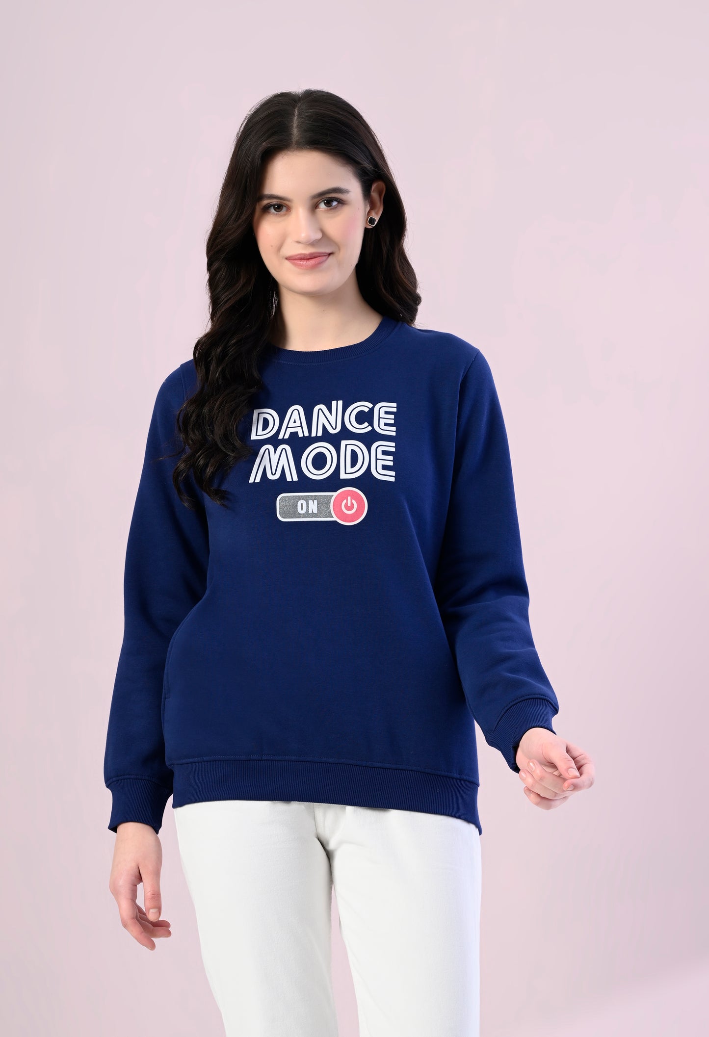 Delft Blue Printed Fleece Sweatshirt