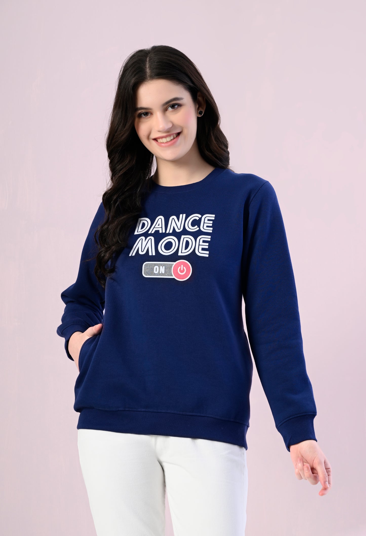 Delft Blue Printed Fleece Sweatshirt