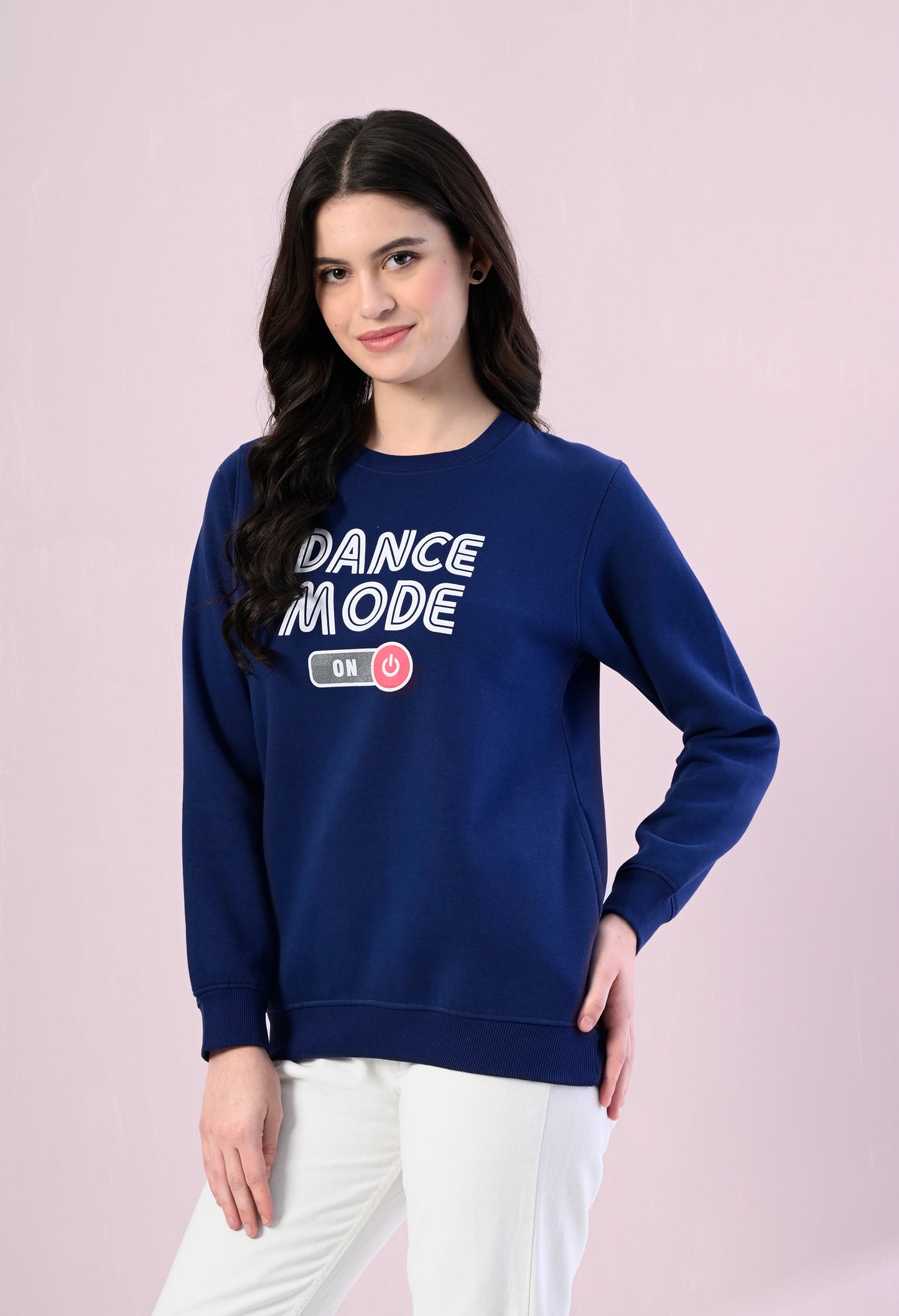 Delft Blue Printed Fleece Sweatshirt