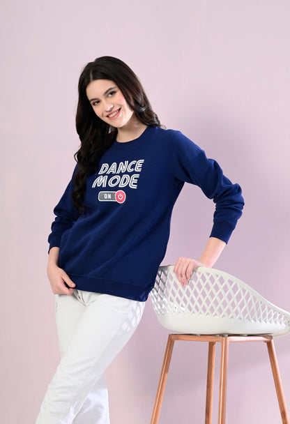 Delft Blue Printed Fleece Sweatshirt