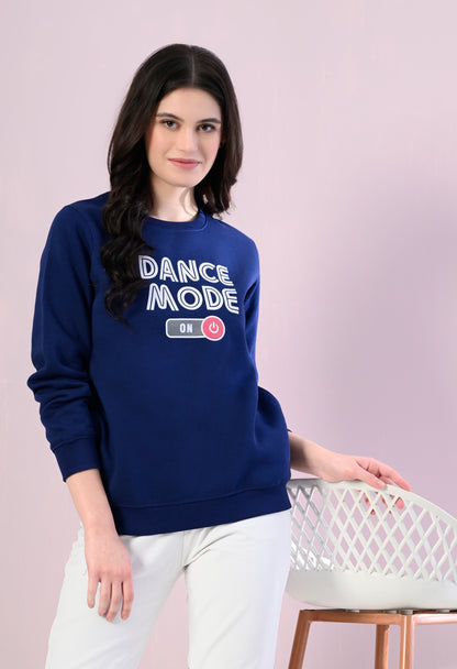 Delft Blue Printed Fleece Sweatshirt