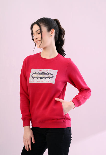 Barbie Pink Printed Fleece Sweatshirt