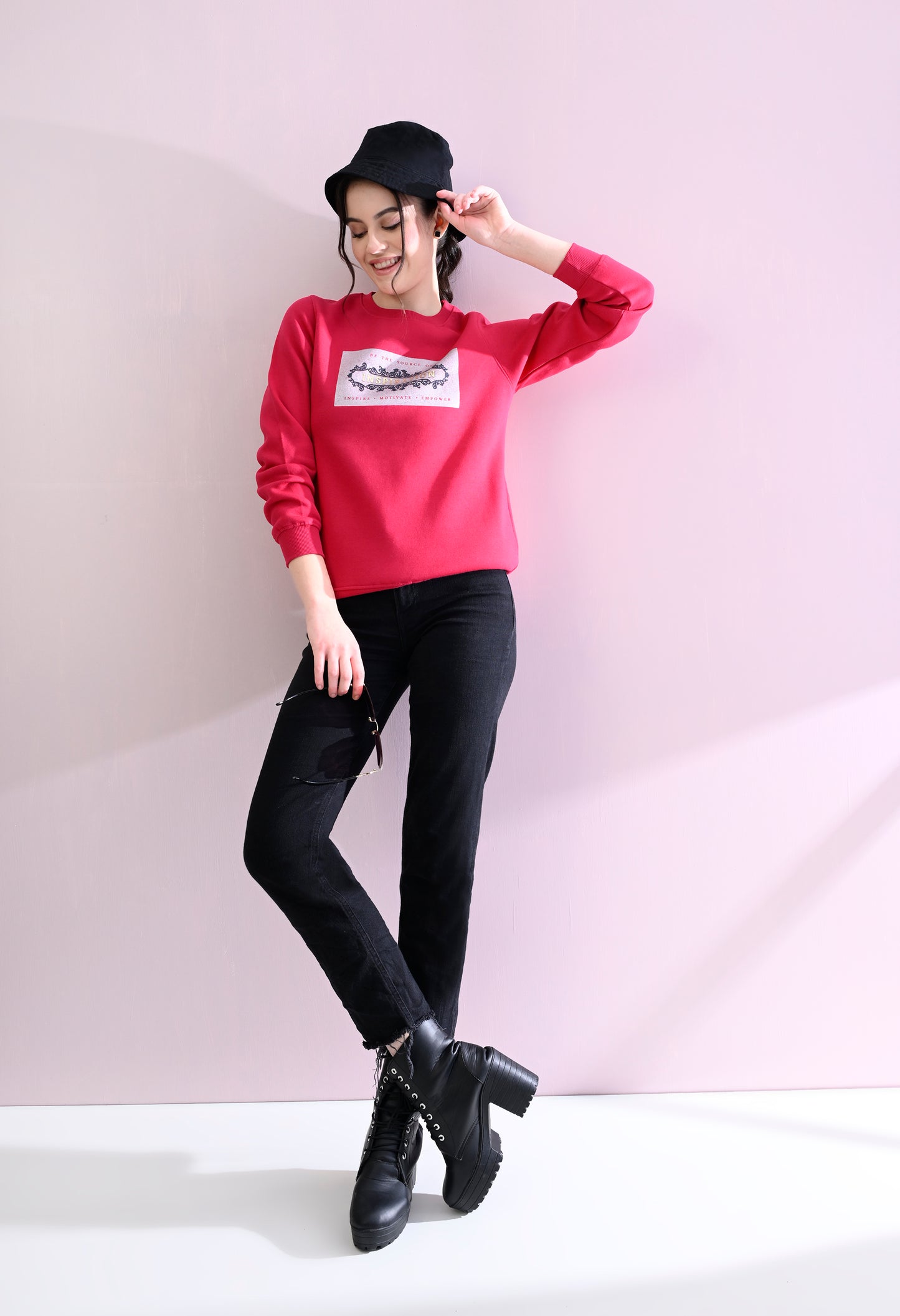 Barbie Pink Printed Fleece Sweatshirt