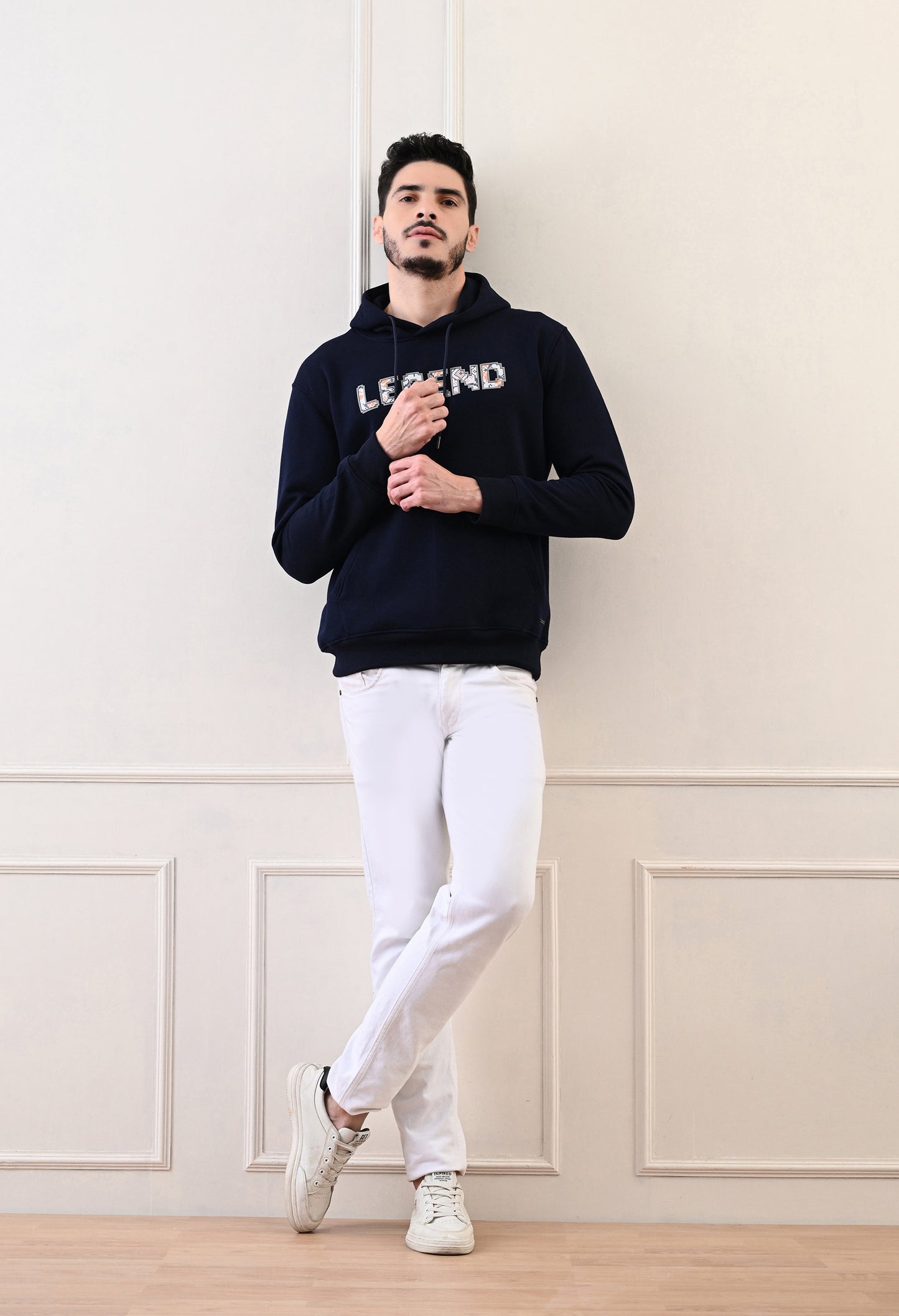 Navy Blue Heavy Fleece Hoodie Relaxed Fit